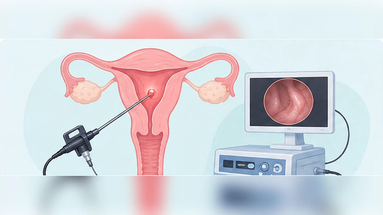 تصویر آموزشی هیستروسکوپی و بررسی داخل رحم
