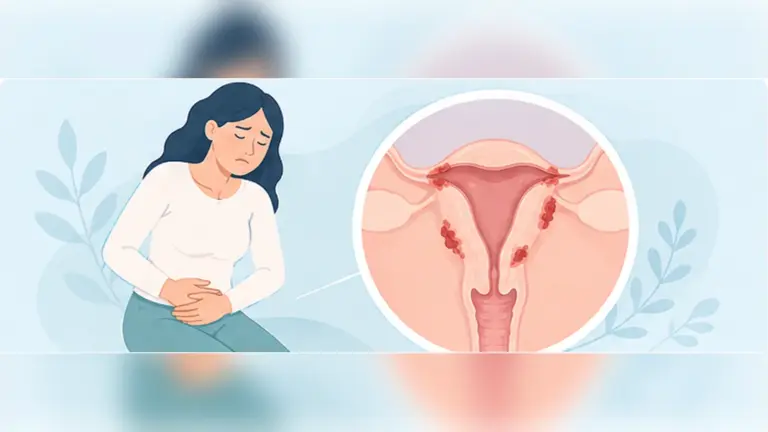 تصویر آموزشی اندومتریوز و علائم مرتبط با آن