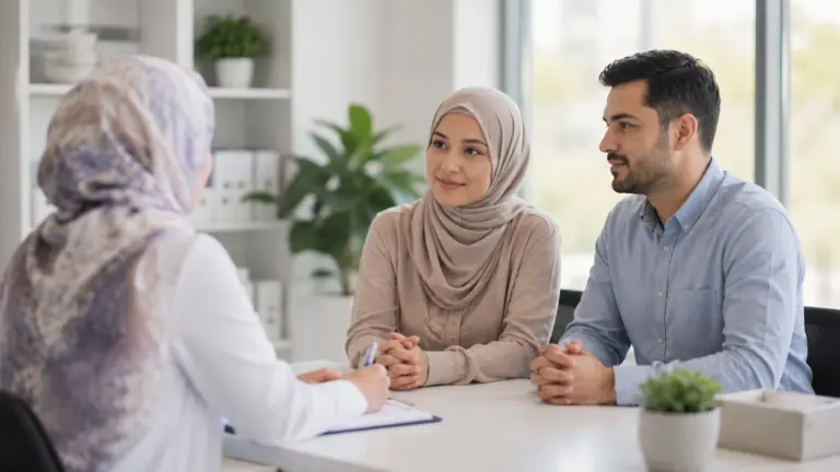 مشاوره زوجین با متخصص زنان برای شروع ارزیابی ناباروری